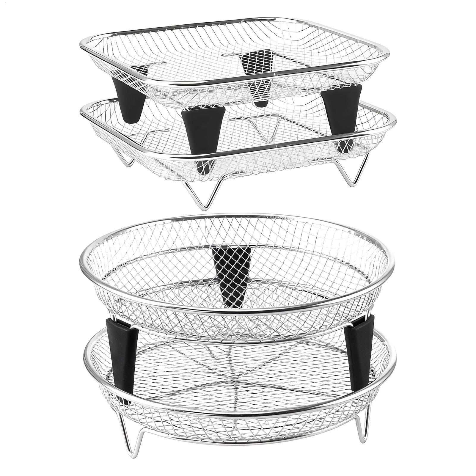 Meal Prep Recipes - Air Fryer Basket Stainless Steel Stackable