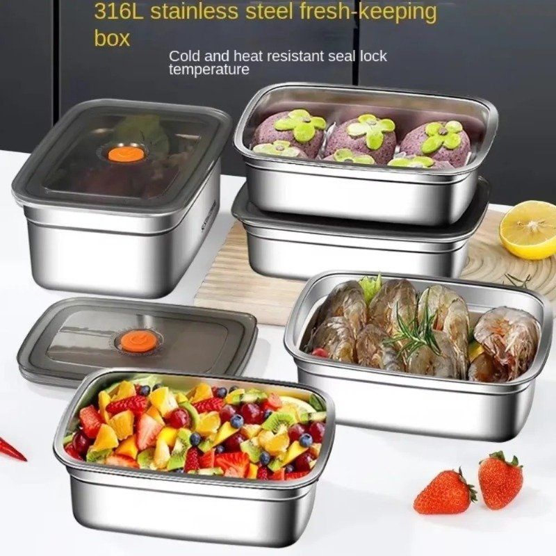 Meal Prep Lunch Boxes - Leakproof Bento Lunch Box Stainless Steel