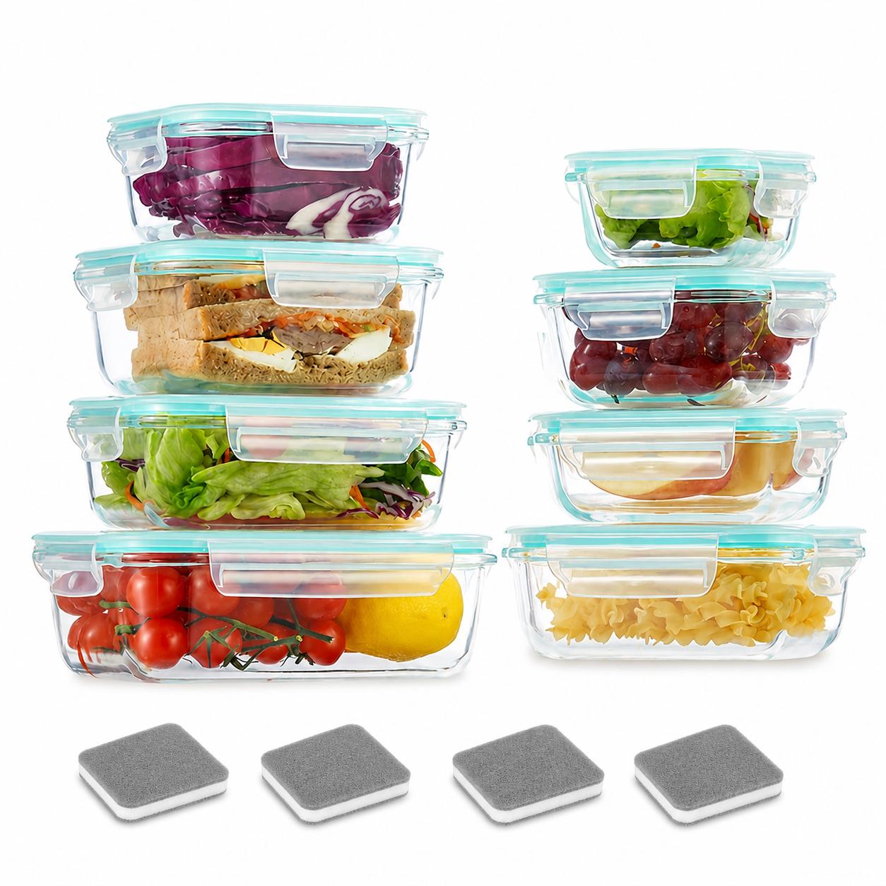 Meal Prep Lunch Boxes - 16pcs Sealed Glass Food Storage Containers,