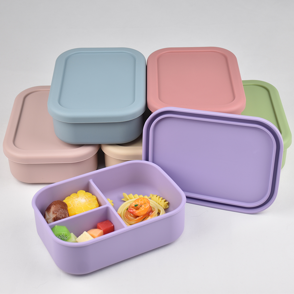 3-Compartment Food Grade Silic - Meal Prep Lunch Boxes 评论和价格