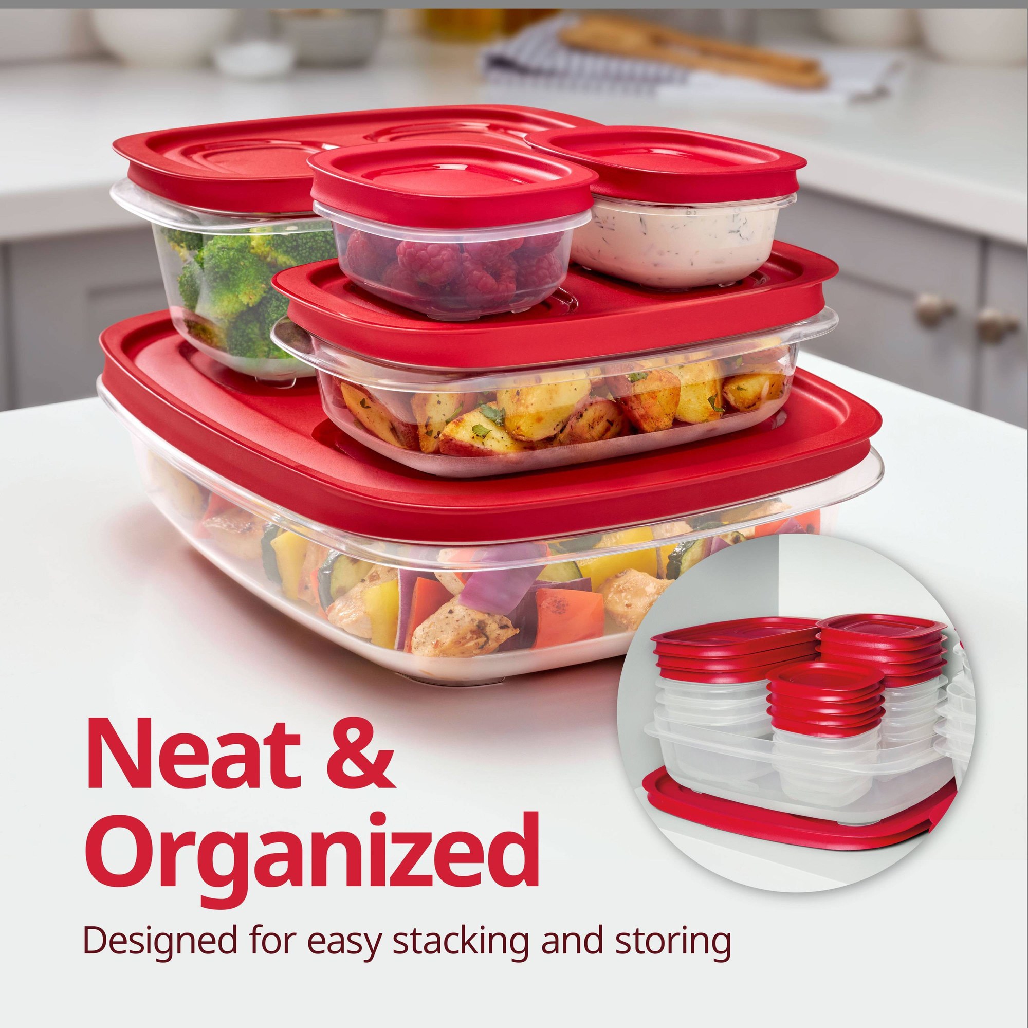 Red Rectangular Food Storage C - Meal Prep Easy 评论和价格