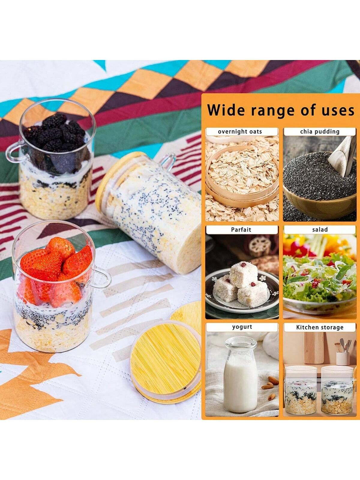 4 Pack Overnight Oats Jars Mod - Meal Prep Overnight Oats 评论和价格