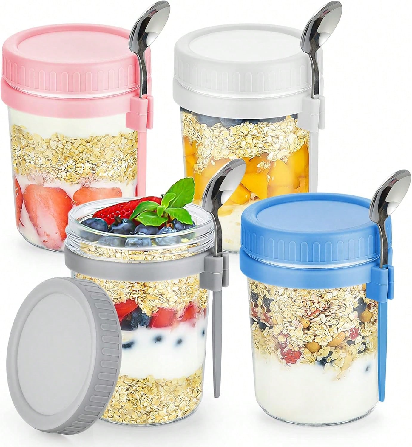 4 Pack Overnight Oats Containe - Meal Prep Overnight Oats 评论和价格
