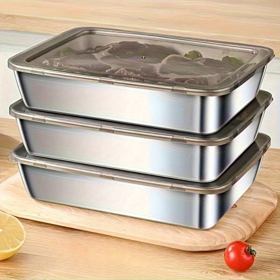 6pcs(3 Boxes+ 3 Lids) Stainles - Meal Prep Easy 评论和价格