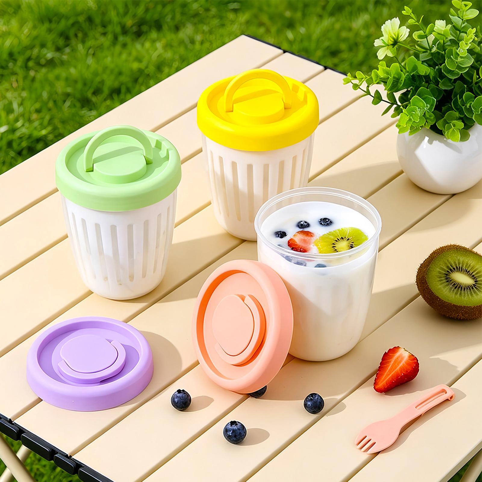 Yogurt Cups With Lids Draining - Meal Prep Overnight Oats 评论和价格