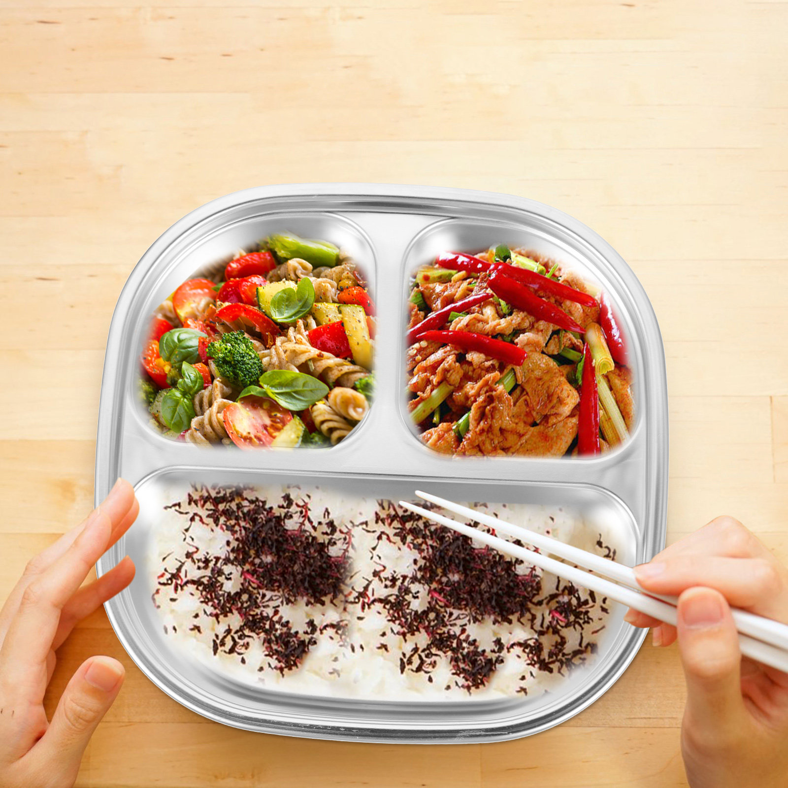 304 Stainless Steel Divided Fo - Meal Prep Restaurant 评论和价格