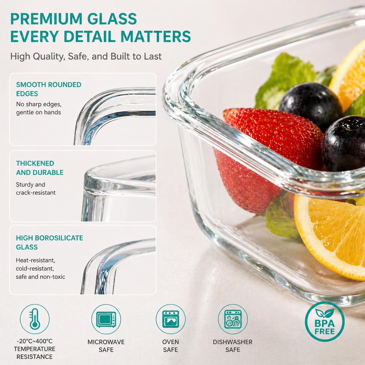16pcs Sealed Glass Food Storag - Meal Prep Lunch Boxes 评论和价格