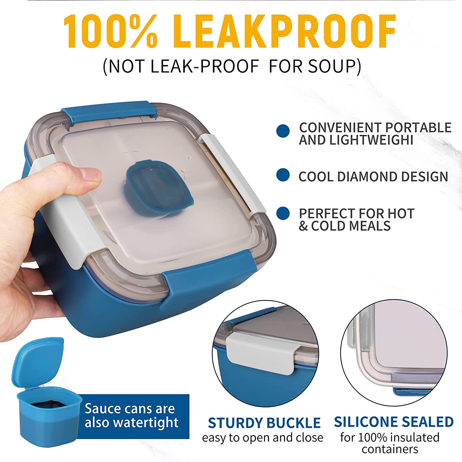 1100ml/1500ml Portable Lunch B - Meal Prep Tupperware 评论和价格