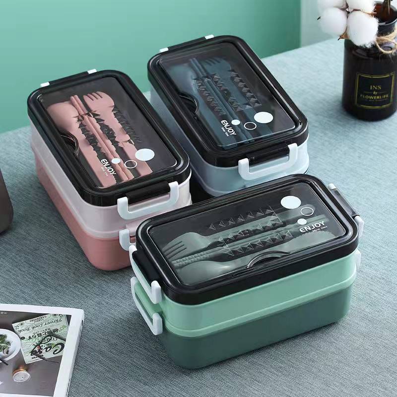 1pc 1400ml Double-layer Lunch  - Meal Prep Tupperware 评论和价格