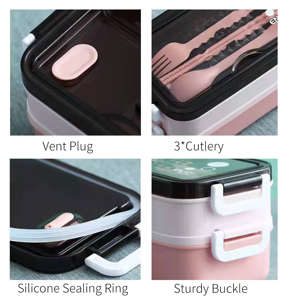 1pc 1400ml Double-layer Lunch  - Meal Prep Tupperware 评论和价格