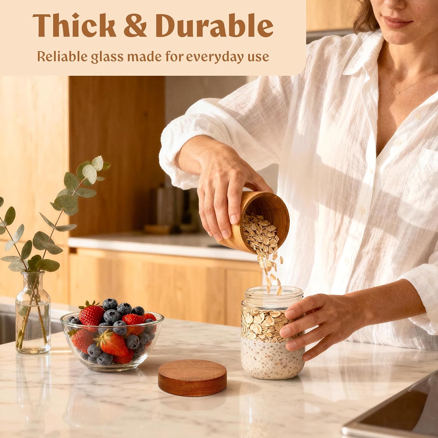 16oz Glass Meal Prep Jars with - Meal Prep Overnight Oats 评论和价格
