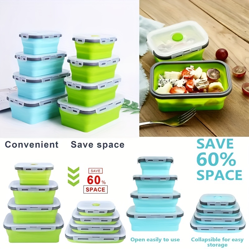 1/4pcs Collapsible Silicone Fo - Meal Prep Tupperware 评论和价格